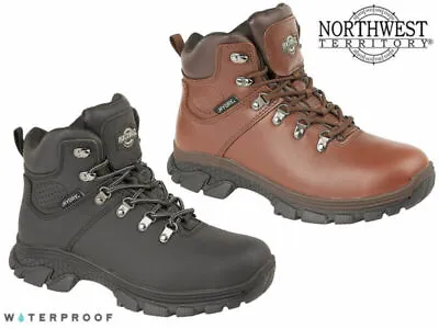 Mens Waterproof Hiking Boots Northwest Territory Leather Lace Up Walking Shoes • £54.95