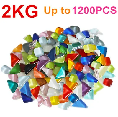 1200pcs Mixed Crystal Glass Mosaic Tiles Kitchen Bathroom Art Craft Supplies 2kg • $95