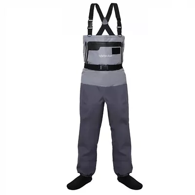 Fly Fishing Chest Waders 5-Layer Waterproof Stocking Foot River Wader Pants • $108.89