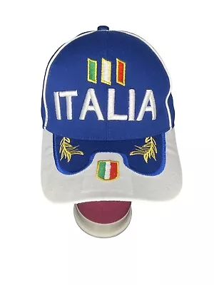 Italia Blue And White Cap Adult Adjustable • $11.95