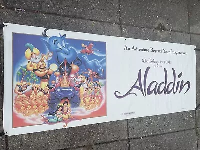 Aladdin Disney 1992 Huge Authentic Original Movie Vinyl Banner Poster 4x10 Used • $100