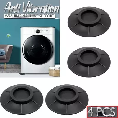 4PCS Washing Machine Round Base Non-slip Anti Vibration Noise Reducing Mat Set • £8.79