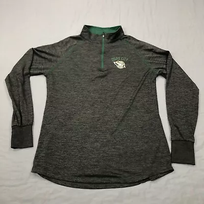 Quad City Mallards Shirt Women XL Gray Green Tee Pull Over Hockey Performance • $22.42