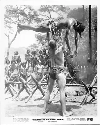 Tarzan And The Great River Mike Henry Lifts Up Man 8x10 Picture Celebrity Print • $7.98