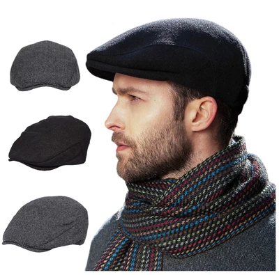 £8.99 • Buy Flat Cap Herringbone Men’s Plain Tweed Wool Newsboy Gatsby Vintage Winter Hats
