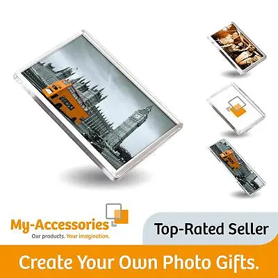 Acrylic Photo Fridge Magnet Blank Picture Frame Clear Personalize Image Insert • £238.37