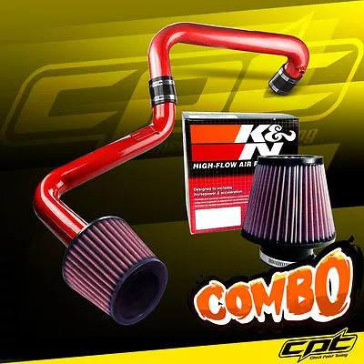 For 01-05 Honda Civic Automatic 1.7L Red Cold Air Intake + K&N Air Filter • $131.96