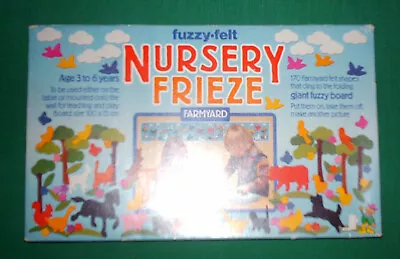 1974 Fuzzy Felt Farmyard Nursery Frieze Set By Allan Industries Boxed Excellent • £10