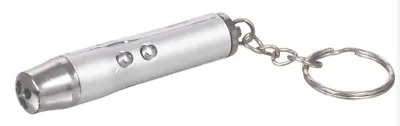 £5.29 • Buy Key Ring Laser Pointer Bright Red Led Power Point Flashlight Pet Toy New SILVER