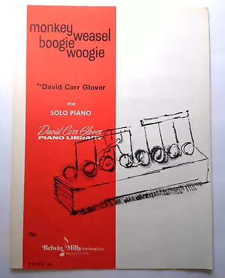 Monkey Weasel Boogie Woogie Sheet Music David Carr Glover 1968 Belwin Mills • $17.85