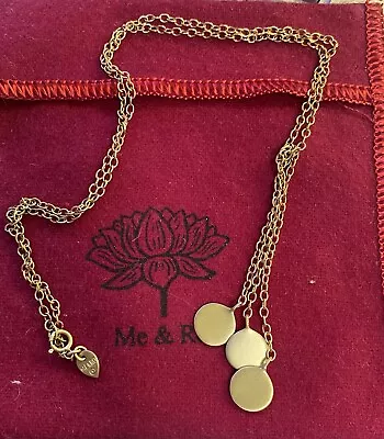 ME&RO 10K Yellow Gold Disc Lariat Necklace *BEAUTY! • $425