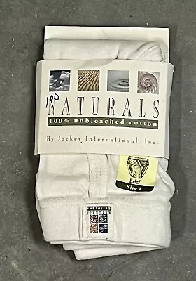 Rare Vintage Jockey Naturals Men's Briefs L 36-38”  Y-fronts 1993 Unbleached USA • $39.95