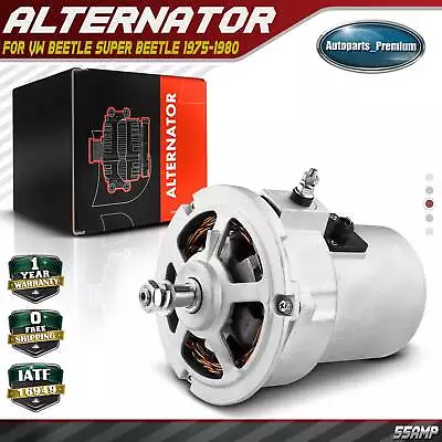 Alternator For Volkswagen Beetle Super Beetle 1975-1980 1.6L 55 A 12V Clockwise • $106.29