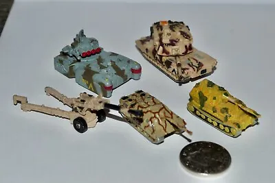 Vintage Micro Machines 90s Military Tanks & Gun X 5 Abram Perpetrator Elefant • $8.71
