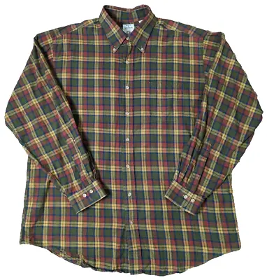 Maus & Hoffman Viyella Flannel Shirt Mens XL Plaid Cotton Wool Blend Made In USA • $19.97