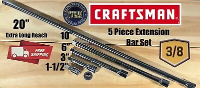 Craftsman 3/8  Drive Socket Extension Bar Set Includes 20  10  6  3  1-1/2  • $31.75