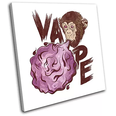 Vape Monkey Illustration SINGLE CANVAS WALL ART Picture Print • $115.49