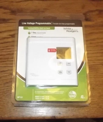 $24.99 • Buy WHITE RODGERS 7-Day Programmable Line Voltage Electronic Thermostat  T15