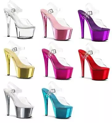 Stiletto High Heel Shoes Platform Pole Dancing Lap Dancer Pleaser Sky 308 • £77.85