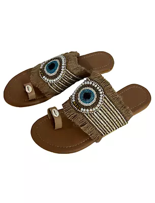 KAMARVY Handmade Designer Fashion Styles Jute Women Footwear Flip Flop Slippers • $29.99