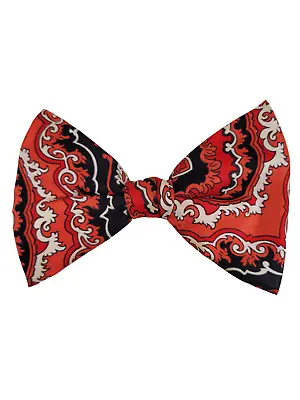 Vintage Bow Tie Clip On Ormond Rust Resistant Bowtie Red Black Orange • $12.99
