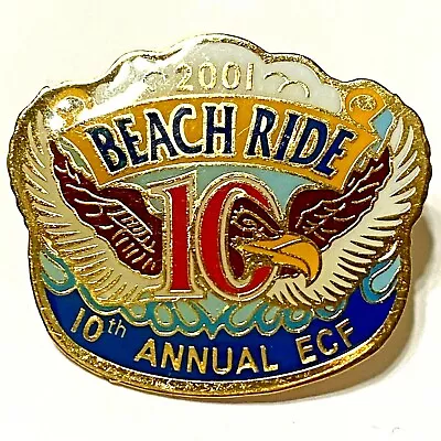 2001 Ventura 10th Annual Beach Ride Lapel Pin California Eagle -Jacket Vest Cap • $5.99