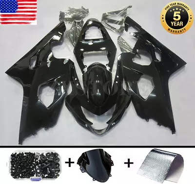 For Suzuki GSXR600 GSX-R 750 2004 2005 K4 Glossy Black Fairing Kit + Bolts 04 05 • $359.01