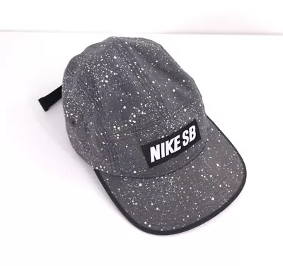 Nike SB Five 5 Panel Speckled Paint Splatter Strapback Hat Cap Rare Vntg Grey • £10