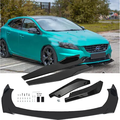 For Volvo V40 S40 S60 S90 Side Skirts+Front Bumper Lip Splitter Spoiler+Rear Lip • $56.99