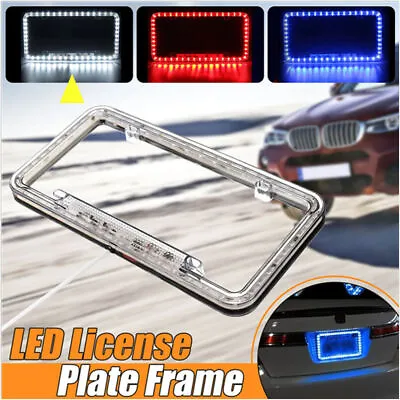 Universal 54 LED 12V Lighting Acrylic Plastic License Plate Cover Frame Kit • $26.90