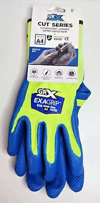 A4 Cut Resistant GRX Dip Coated Gloves EXAGrip GRXCUT634L Glass / Knife / Metal • $7.95