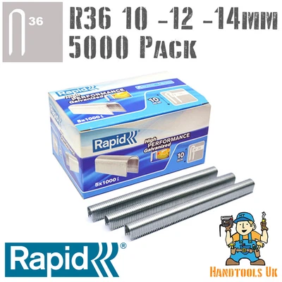 £22.10 • Buy Rapid R36 Cable Staples 5000 Pk For R36, Arrow T25, Rapesco CT60 - 10, 12, 14mm