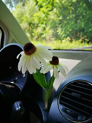 VOLKSWAGEN Bug New Beetle Interior Console Dashboard Flower WHITE ECHINACEA • $8.99