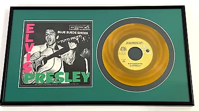 Elvis Presley Framed Picture Sleeve With Gold Vinyl 45 Pb-13885 Blue Suede Shoes • $150