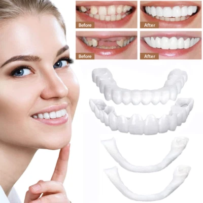 $7.89 • Buy Bottom And Upper Lower Smile False Teeth Dental Veneers Dentures Fake Tooth Kit