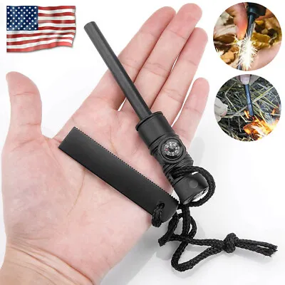 Outdoor Fire Starter Flint Steel Striker Survival Kit Ferro Rod Camping Tool • $6.99