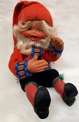 Vintage Norwegian Nisse Arne Hasle 10  Latex Rubber Doll Elf Gnome Folklore • $40