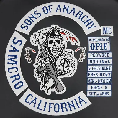 Original Son Of Anarchy Embroidered MC Iron On Sewing Patches Rider Biker Blue • $27.90
