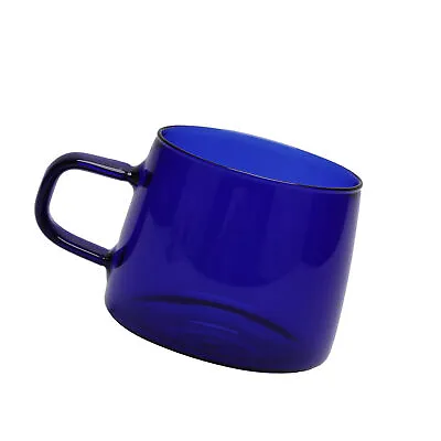 (Blue)350ml Glass Coffee Cup Crystal Coffee Mug W/Handle High Temperature RE • £15.39