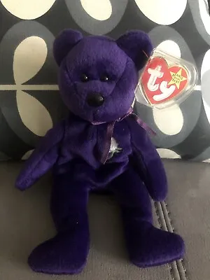 £149 • Buy TY Princess Diana Bear 1997 Beanie Baby Plastic Tag (No Space) Retired Indonesia