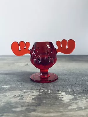 BullWinkle Shot Glass Red Moose Head - Christmas Vacation - Warner Bros Acrylic • $9.71