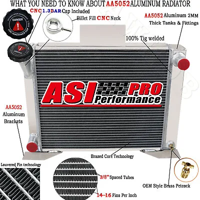 $229 • Buy ASI Aluminum 4 Row Radiator For Ford Ranger Pickup GM Conversion V8 1982-1994