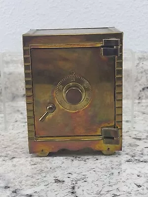 Vintage Bomel Brass Miniature Toy Safe Bank W Combination • $39.99