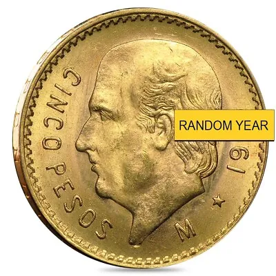 5 Pesos Mexican Gold Coin AGW .1205 Oz AU/BU (Random Year) • $301.84