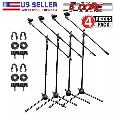 4x Microphone Stand Mic Clip Boom Arm Foldable Tripod Holder 360° Rotating 5Core • $64.99