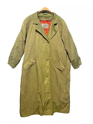 VTG Amanda Smith Green Trench Coat With Zip Out Liner - Sz - 14 • $50