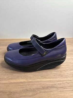 MBT Sirima Maryjane Style Leather Cushioned Rocker Size 7.5 Purple Shoes • $69