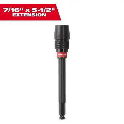 5-1/2 In. X 7/16 In. QUIK-LOK Universal Extension Bit Milwaukee Drill In All + • $32.80