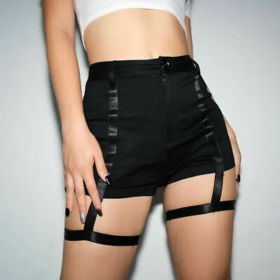 Women's High Waist Shorts Sexy Harness Garter Belt Hot Pants Gothic Punk Fashion • $23.75