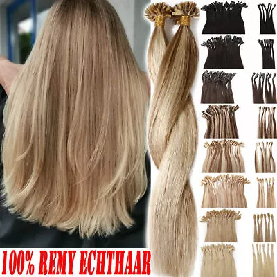 16 -22  Double Drawn Remy Pre Bonded U Nail Tip Keratin Human Hair Extensions 1G • £26.98